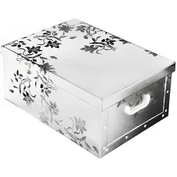 Pudełko do przechowywania z pokrywą Ornament 51 x 37 x 24 cm, biały