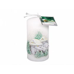 Świeczka świąteczna Chatka, biały