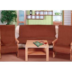 Bellatex Narzuty na komplet wypoczynkowy Korall micro brązowy, 150 x 200 cm, 2 szt. 65 x 150 cm